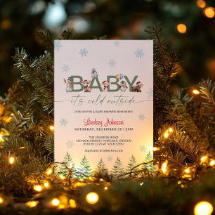Baby It's Cold Outside Winter-Tier-Baby-Party Einladung