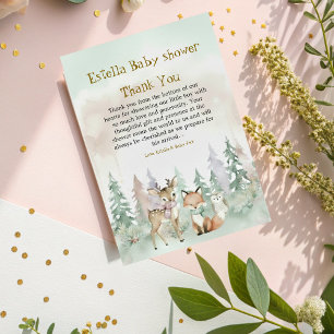 Baby It's Cold Outside Winter-Wald-Baby-Party Dankeskarte