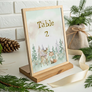 Baby It's Cold Outside Winter-Wald-Babyparty Tischnummer