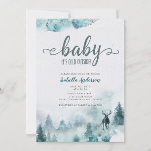 Baby It's Cold Outside Winter Woodland Baby Shower Einladung
