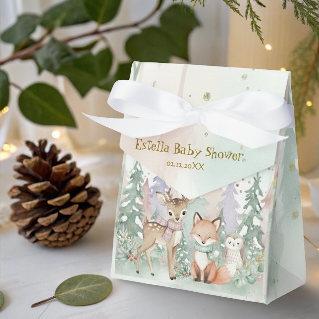 Baby It's Cold Outside Winter Woodland Baby Shower Geschenkschachtel (Von Creator hochgeladen)