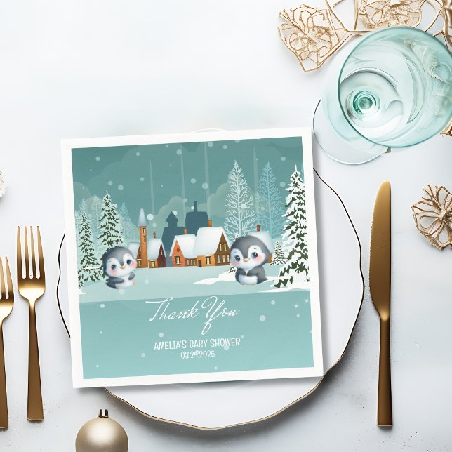 Baby It's Cold Outside Winter Woodland Baby Shower Serviette (Von Creator hochgeladen)