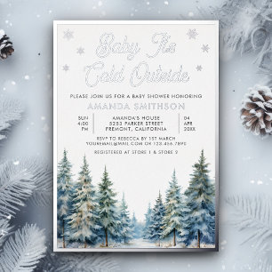 Baby It's Cold Outside Winterwald-Baby-Party Folieneinladung