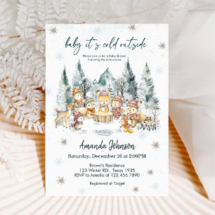 Baby It's Cold Outside Winterwald-Babyparty Einladung