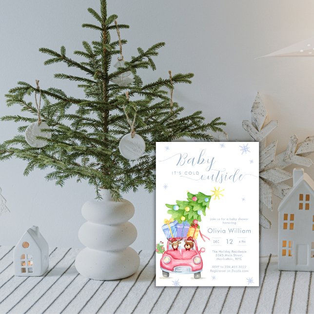 Baby It's Cold Outside Woodland Animal Baby Shower Einladung (Baby It's Cold Outside Woodland Animal Baby Shower Invitation)