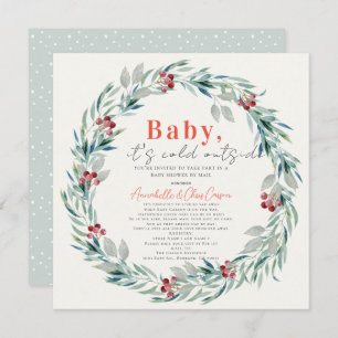 Baby It's Cold Outside Wreath Baby Shower by Mail Einladung