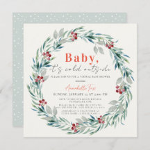 Baby It's Cold Outside Wreath Virtual Baby Shower