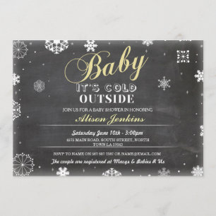 Baby It's Cold Outside Yellow Baby Dusche Invite Einladung