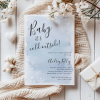 Baby It's Cold Winter Baby Shower Blue Einladung