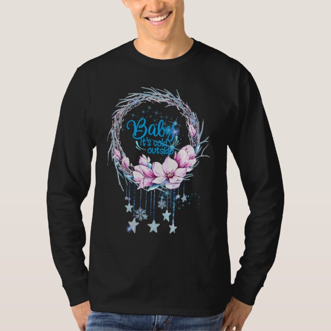 BABY IT'S COLD Winter Christmas Wreath Dream catch T-Shirt (Vorderseite)