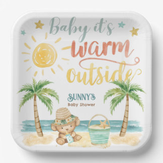 Baby It's Warm Outside Beach Baby Shower Pappteller