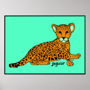 Baby Jaguar Print Poster