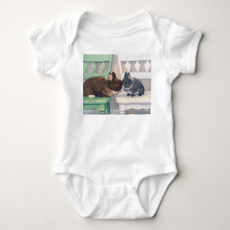 Baby-Jersey-Bodyanzug - Zwei niedliche Kaninchen Baby Strampler