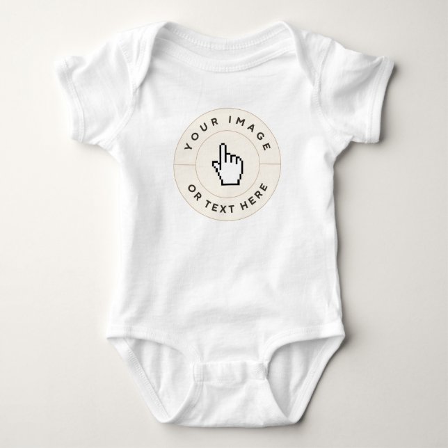 Baby Jersey Bodysuit - Benutzerdefiniert (Bild/Tex Strampler (Vorderseite)