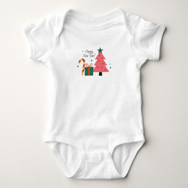 Baby Jersey Bodysuit Happy New Year Baby Strampler (Vorderseite)