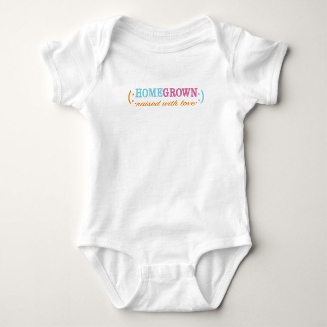 Baby Jersey Bodysuit "HomeGrown"/PINK Strampler (Vorderseite)