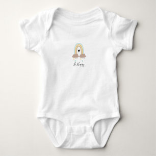 Baby Jersey Bodysuit - Rainbow and Hearts Bib Strampler