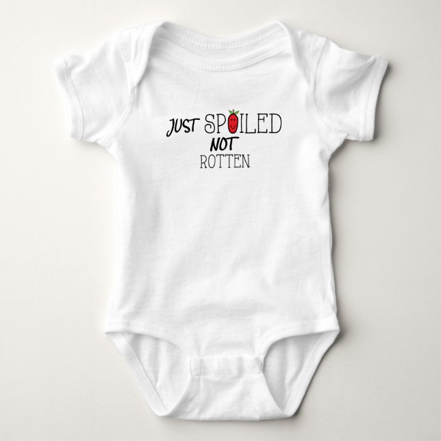 Baby Jersey Bodysuit "Spoiled not Rotten"/Red Appl Baby Strampler (Vorderseite)