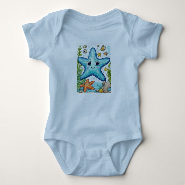 Baby Jersey Bodysuit Starfish Strampler (Vorderseite)