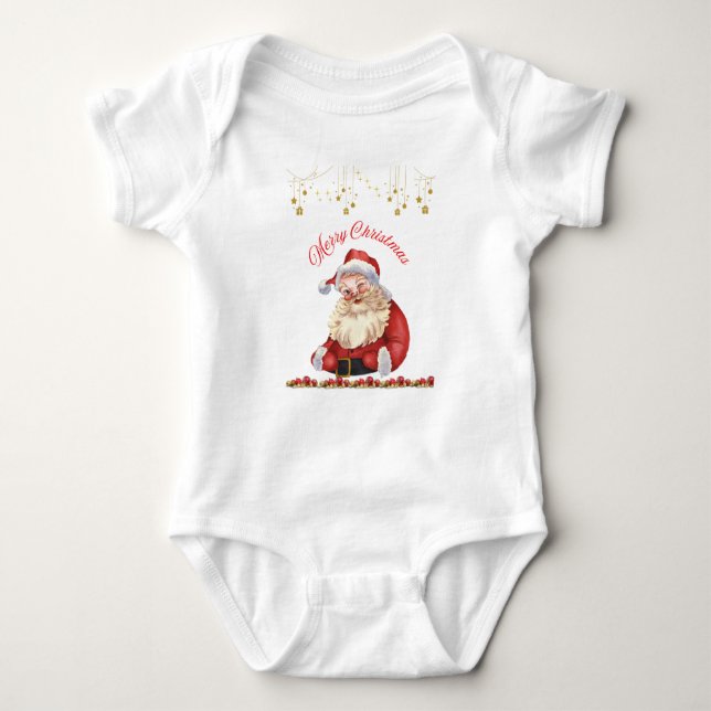 Baby Jersey Bodysuit - Weihnachtsdesign Bodysuit Baby Strampler (Vorderseite)