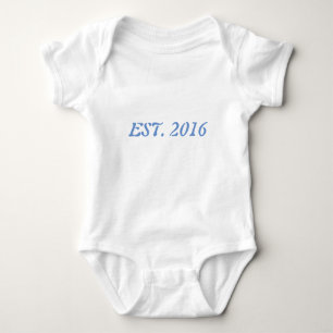 Baby Jersey Bodysuit, White Established 2017 Baby Strampler