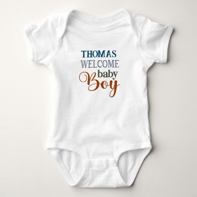 Baby Jersey Personalisiert Bodysuit Strampler (Vorderseite)