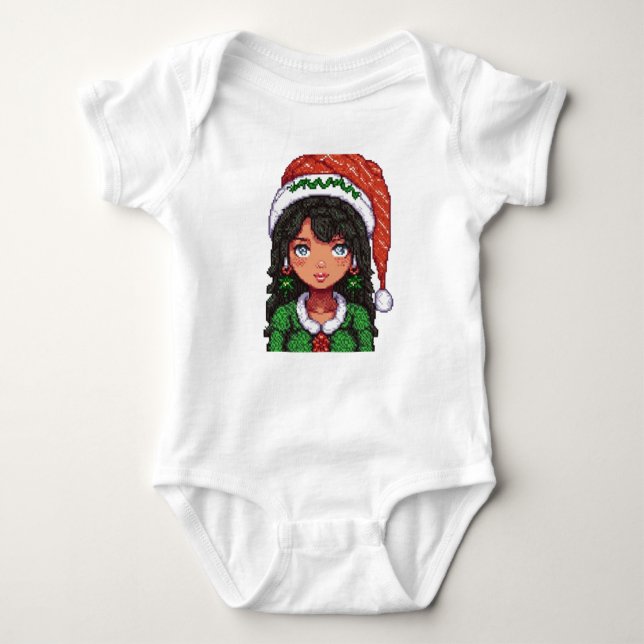 Baby Jersey Weihnachtsdesign Baby Strampler (Vorderseite)