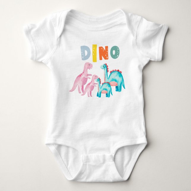 Baby-Jersy-Anzug mit bedrucktem Dinos Baby Strampler (Vorderseite)