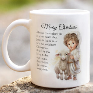 Baby Jesus and Lamb Illustration Kaffeetasse