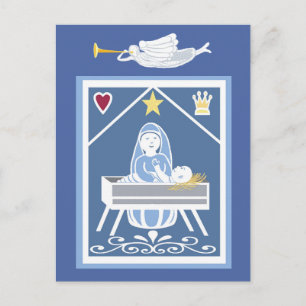 Baby Jesus and Mary nativity Postkarte