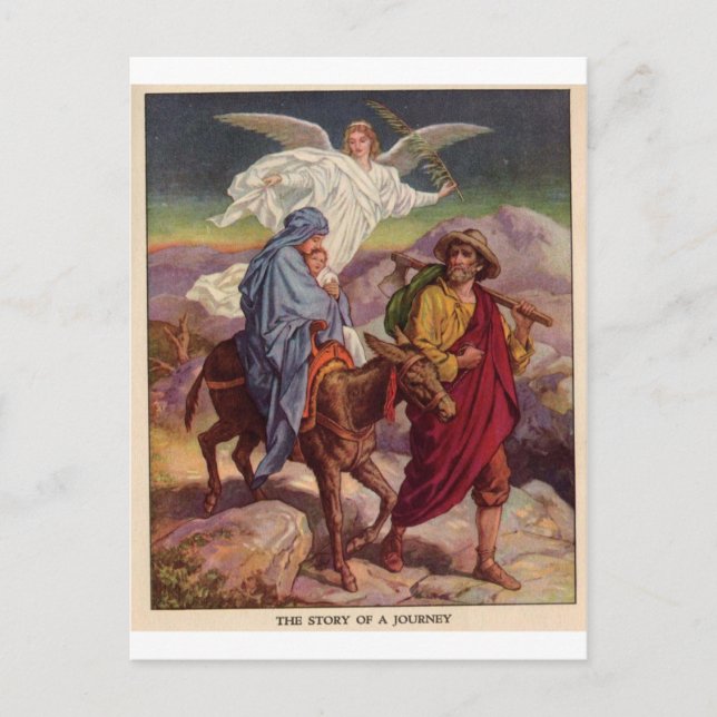 Baby Jesus auf dem Weg nach Ägypten Postkarte (Vorderseite)