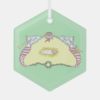 Baby Jesus Cartouche Ornament Aus Glas