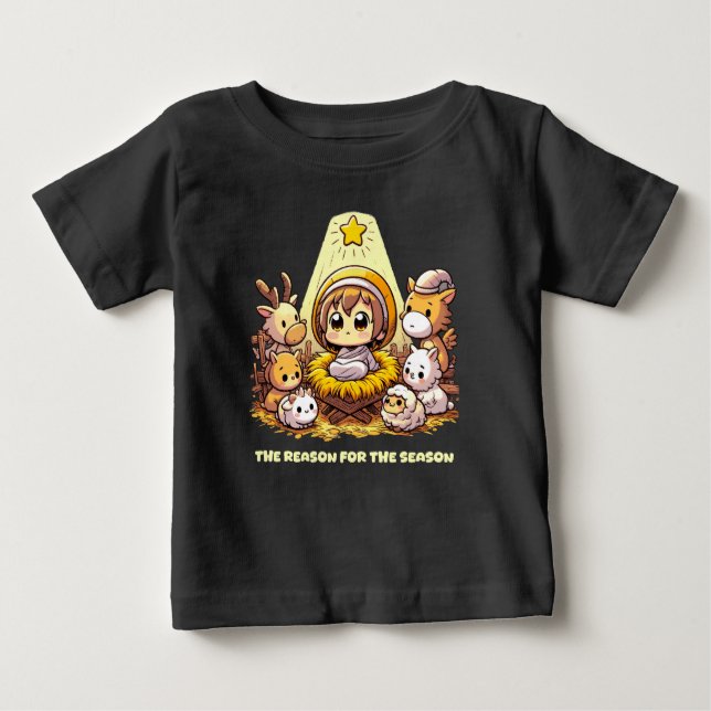 Baby Jesus: Chibi Nativity Baby T-shirt (Vorderseite)