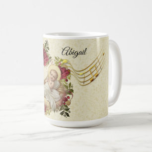 Baby Jesus Christmas Floral Music Kaffeetasse