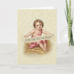Baby Jesus Christmas Spiritual Bouquet Prayers Karte