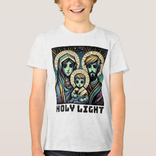 Baby Jesus : Die Heilige Familie: Heiliges Licht Tri-Blend Shirt
