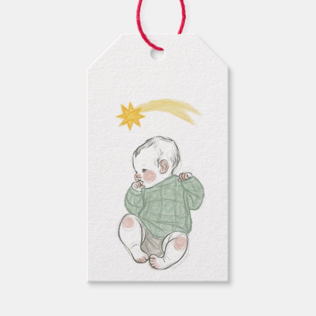 Baby Jesus gift tag Geschenkanhänger (Vorderseite)