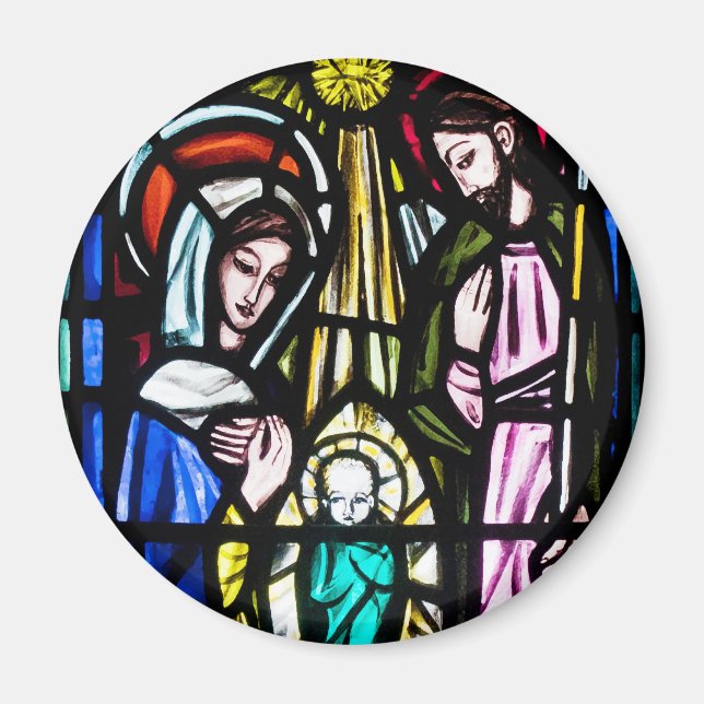 Baby Jesus hielt Glass von der Kirche St. Michael  Magnet (Vorne)