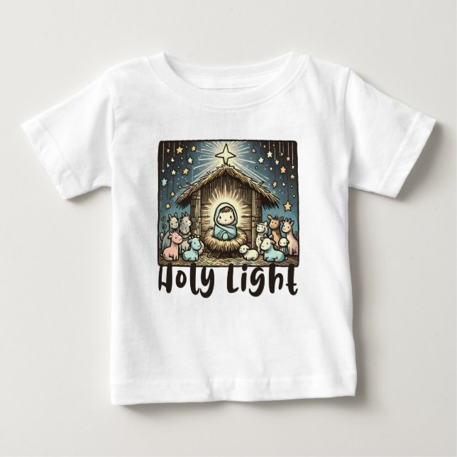 Baby Jesus : Holy Light: Sacred Light Baby T-shirt (Vorderseite)