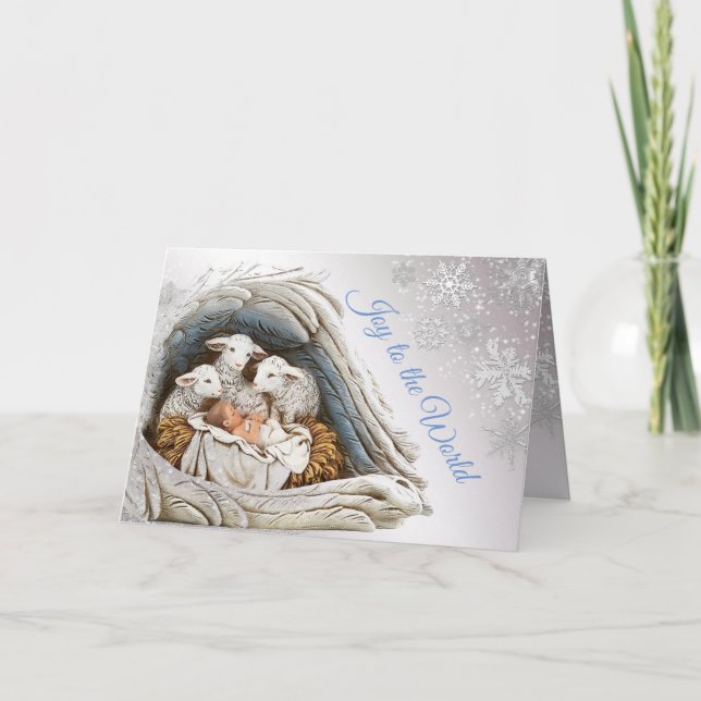 Baby Jesus im Manager Religiöse Weihnachten Karte (Vorderseite)