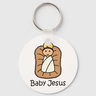 Baby Jesus in einer Krippe Schlüsselanhänger