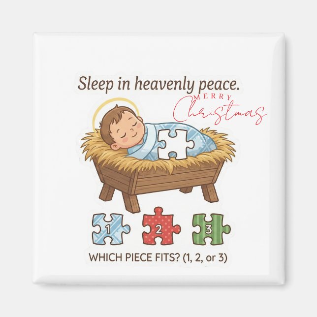 Baby Jesus Jigsaw Puzzle Pattern Game Magnet (Vorne)