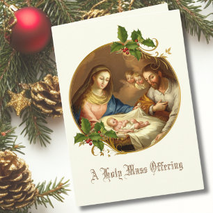 Baby Jesus Krippe Weihnachtsmesse Opfer Gedenkfeie Feiertagskarte