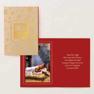 Baby Jesus Luxury Real Foil Weihnachtskarte Folienkarte