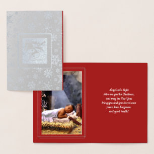Baby Jesus Luxury Real Foil Weihnachtskarte Folienkarte