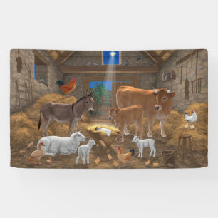 Baby Jesus Manger Heilige Nacht Weihnachtskrippe Banner