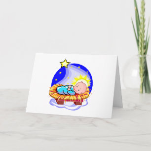 Baby Jesus Manger Weihnachtsnachtskarten Feiertagskarte