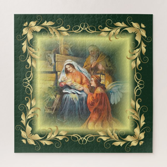 Baby Jesus, Mary & Joseph ~ Die heilige Familie ~ Puzzle (Vertikal)