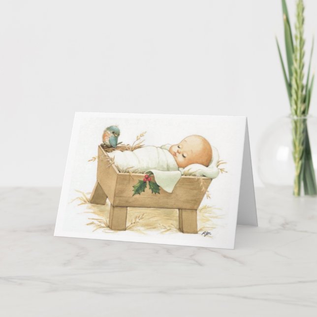 Baby Jesus Merry Christmas Greeting Card Feiertagskarte (Vorderseite)