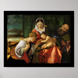 Baby Jesus Saint Catherine und Mary Poster